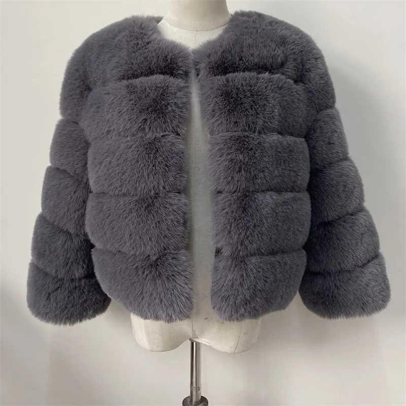 Faux Fur Jackets Women Long Sleeves Coats Female 2026 Autumn Winter Chic Woman Clothes Fashion Solid Faux Fur Coat Warm Outwears