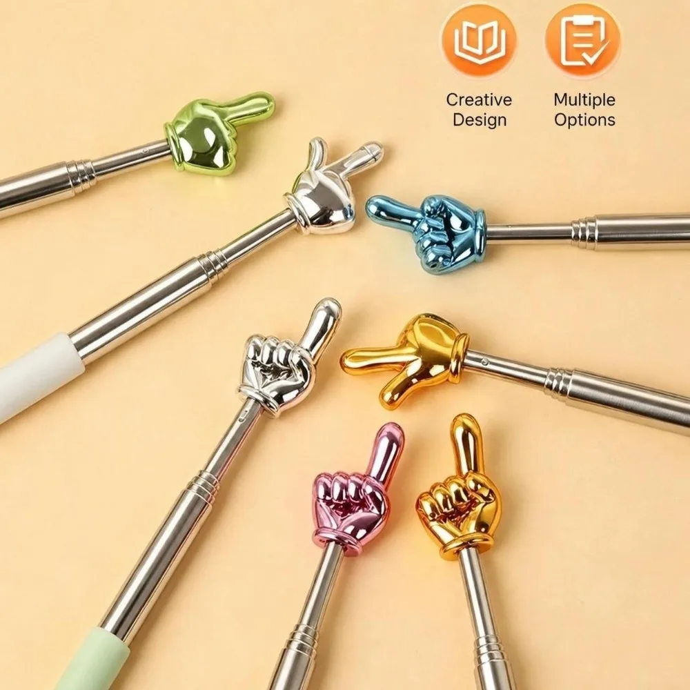 Portable Non-Slip Handle Retractable Reading Stick Finger Design Extendable Teaching Stick Pointing Rod Kids Reading