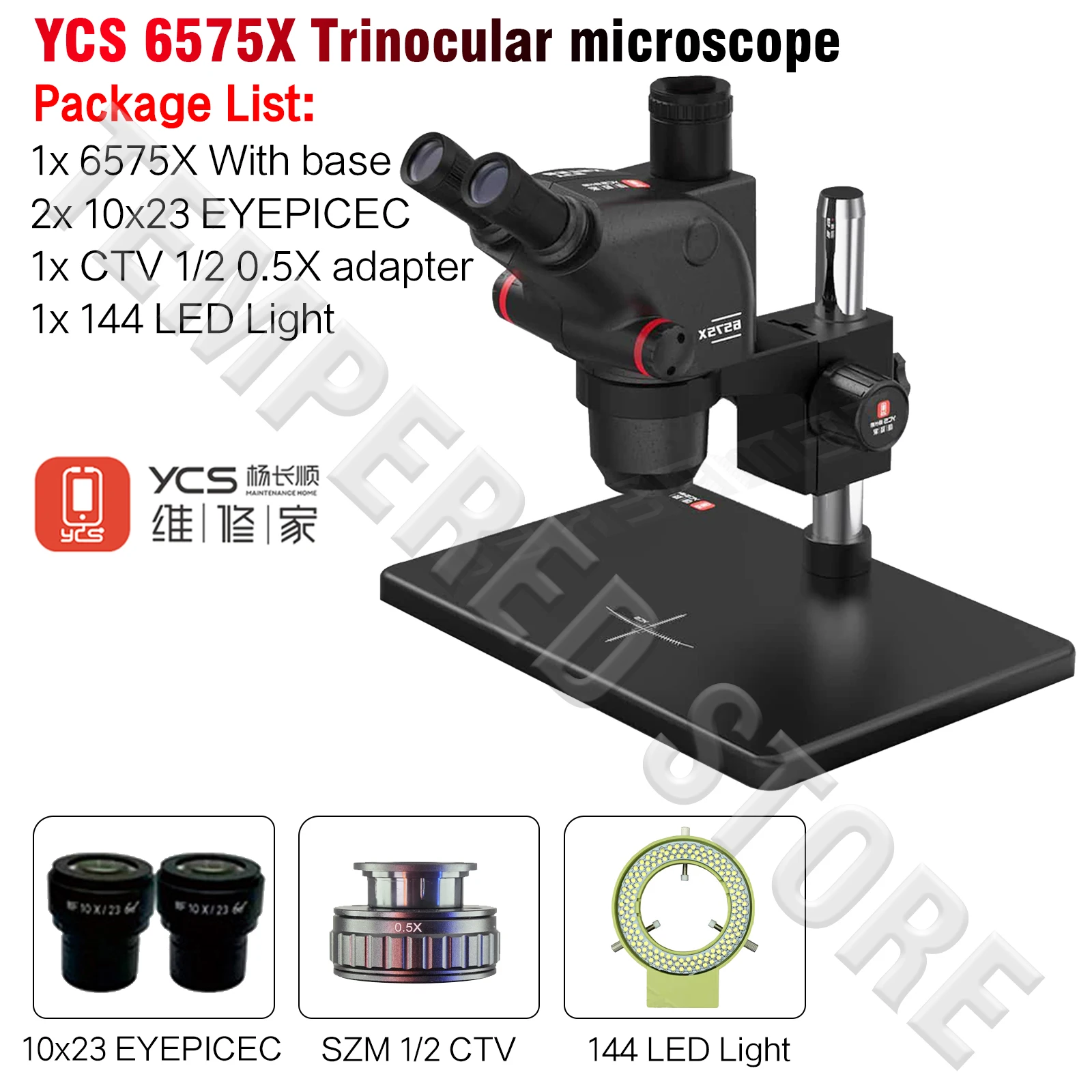 YCS 6575X Ultra HD Trinocular Microscope with Large Base for