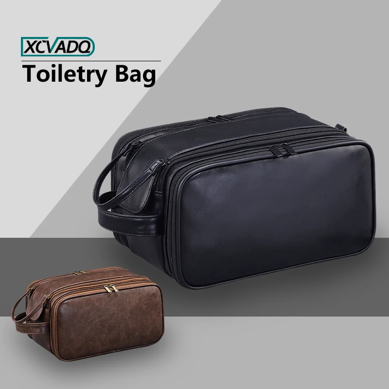 

1pcs Toiletry Bag for Men,PU Leather Travel Toiletry Bag Hanging Travel Shaving Bag for Toiletries,Dopp Kit for Business Trips
