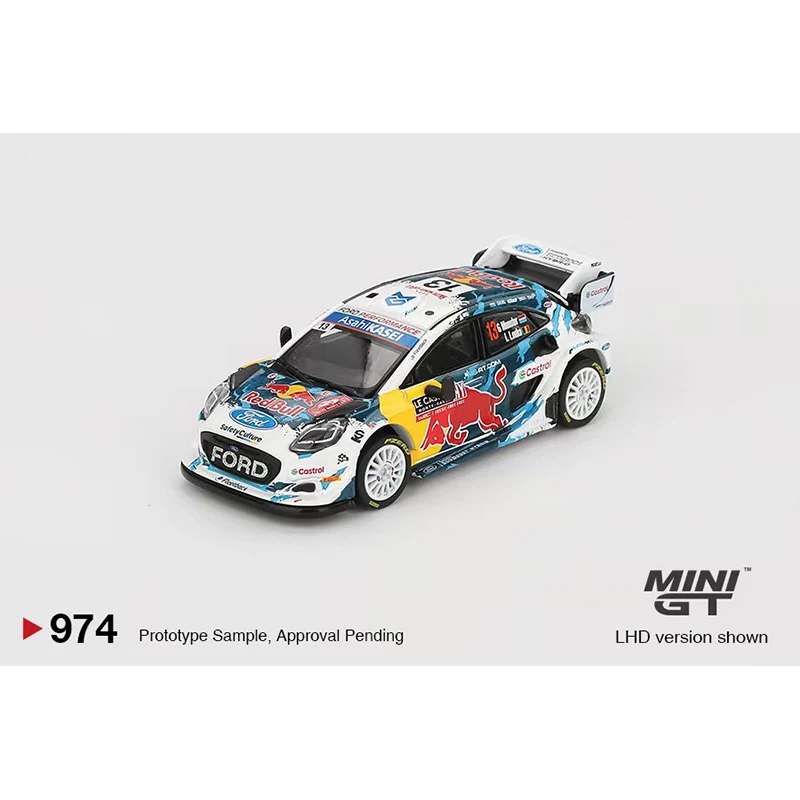 PreSale MINIGT 974 1:64 Ford Puma Rally M Sport WRT 2024 Diecast Model Collection Toys