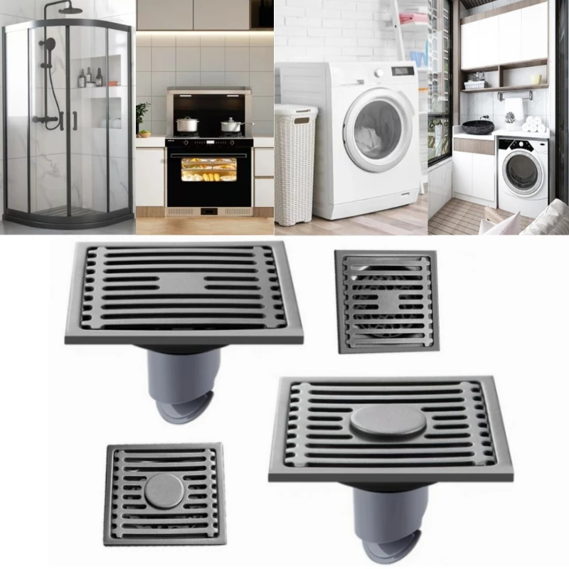 

Stainless Steel Floor Drains Square Washing Machine Deodorant Drainer Shower Strainer Cover for Bathroom Toilet Accessories