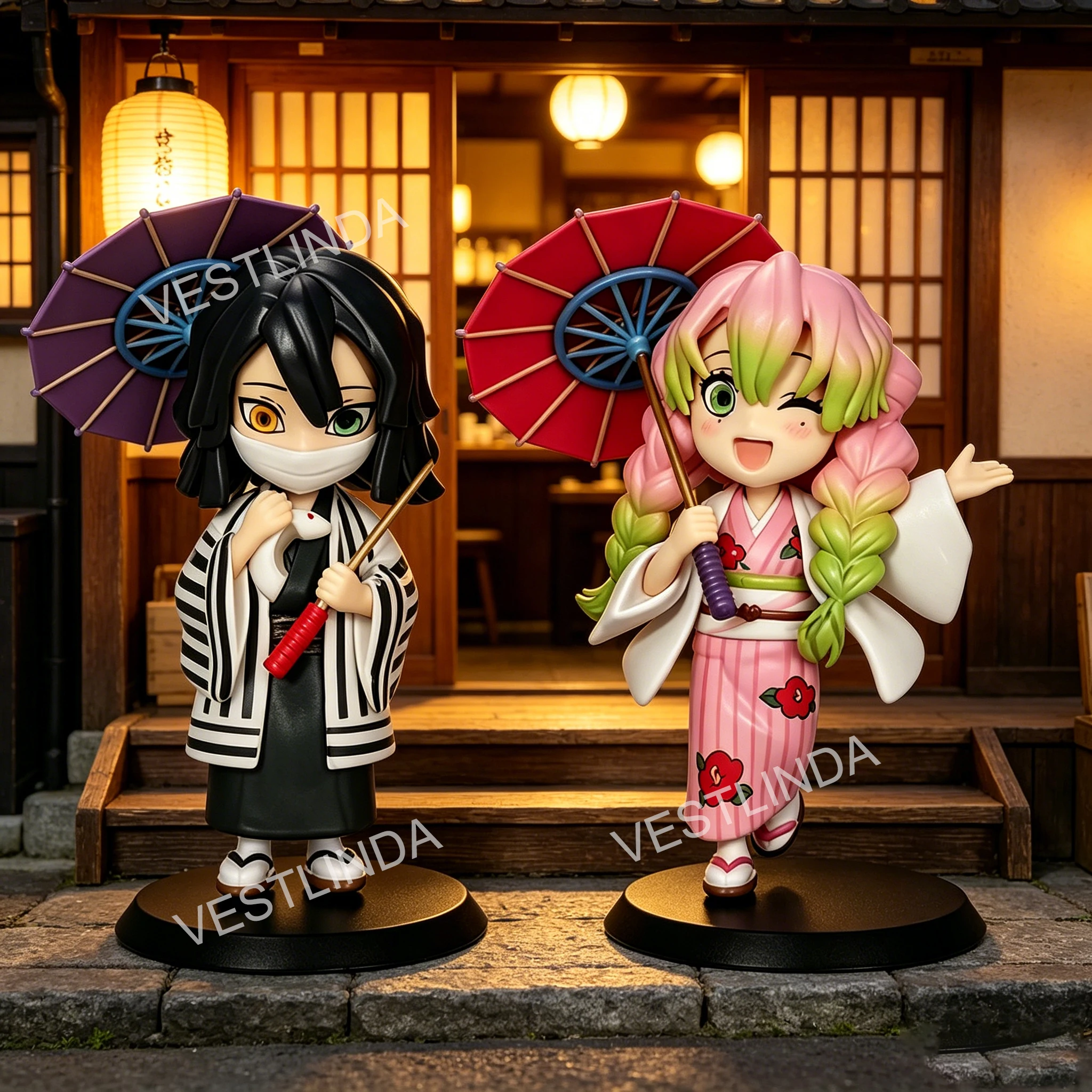 

Demon Slayer Plum Rain Series Blind Box Cute Ornaments Collectible Desktop Figurine Classic Anime Peripherals PVC Character Doll