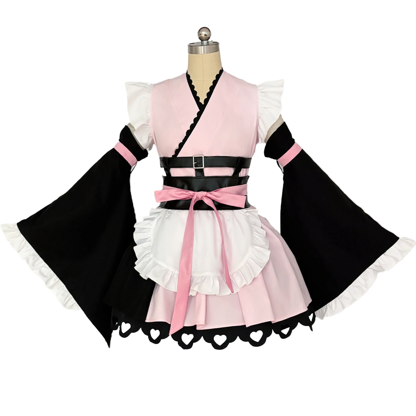 

AwwwCos Anime Noi Komazawa Cosplay Costume Women Pink Tos Bow Skirt Lolita Lace Dress Uniform Set Halloween Party Outfit