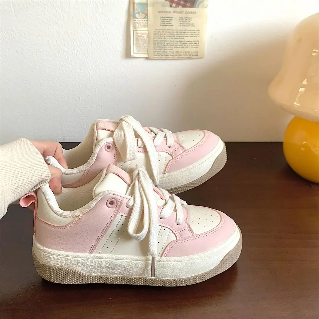 

Korean Style Versatile Thick Bottom Board Shoes Spring Summer New White Shoes Female Design Bread Shoes Casual Sneakers
