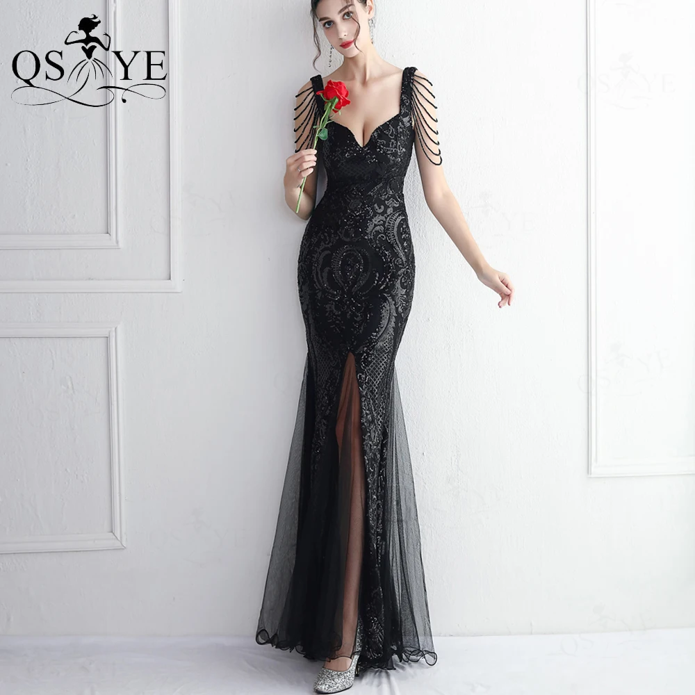 

Burgundy Evening Dresses Beading Straps Sequined Mermaid Long Prom Gown Glitter Elegant Party Pattern Lace Red Formal Dress