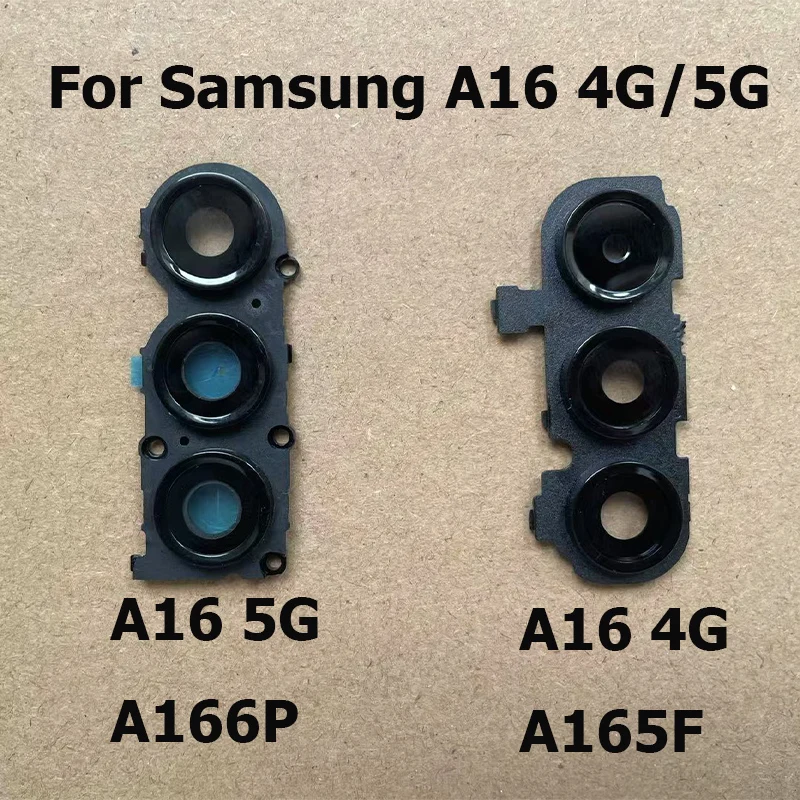 

Для Samsung Galaxy A16 4G 5G стеклянная крышка объектива задней камеры с держателем рамки, запасные части для ремонта A165F A166P