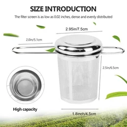Infusor de té de malla de acero inoxidable con tapa, colador de taza reutilizable, filtro de especias de hojas sueltas para teteras, tazas, taza para emparejar té y café