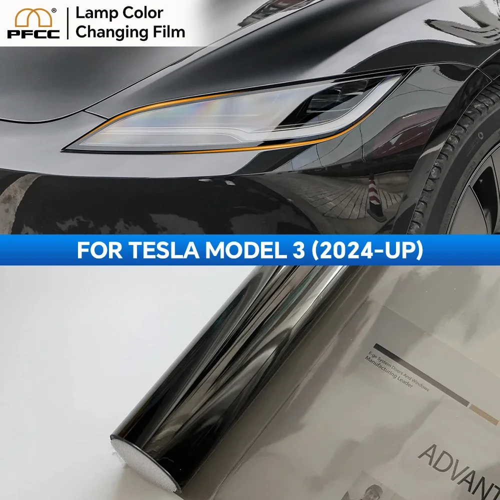 

For Tesla Model 3 Highland 2024 Car Headlight Film Pre-Cut Chameleon Auto Car Styling Auto Lamp Turned Change Color Film Sticker