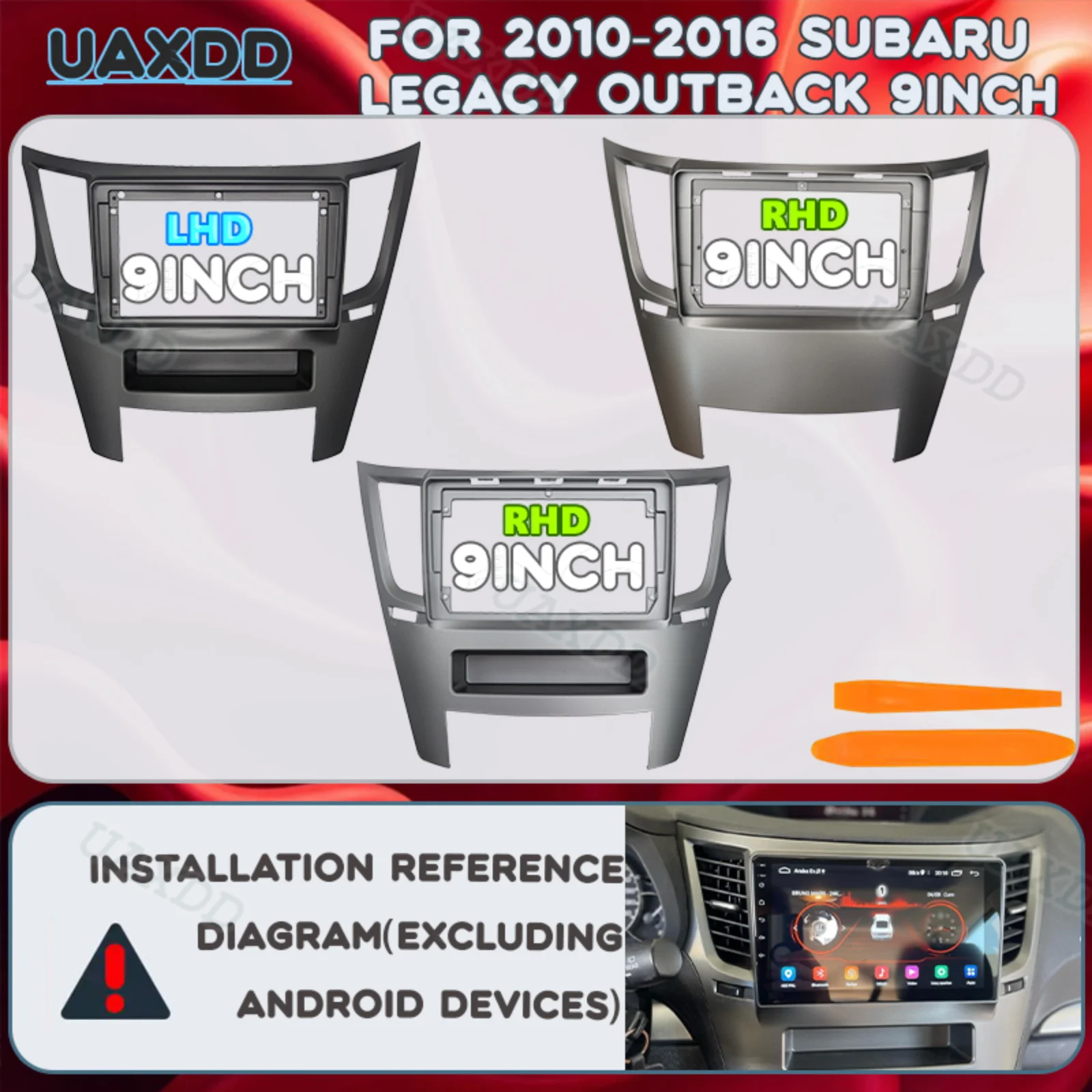 

2 Din Car Fascia For Subaru Legacy Outback 2010-2016 9INCH Dash Frame Kit panel plastic accessories Automotive center console CD