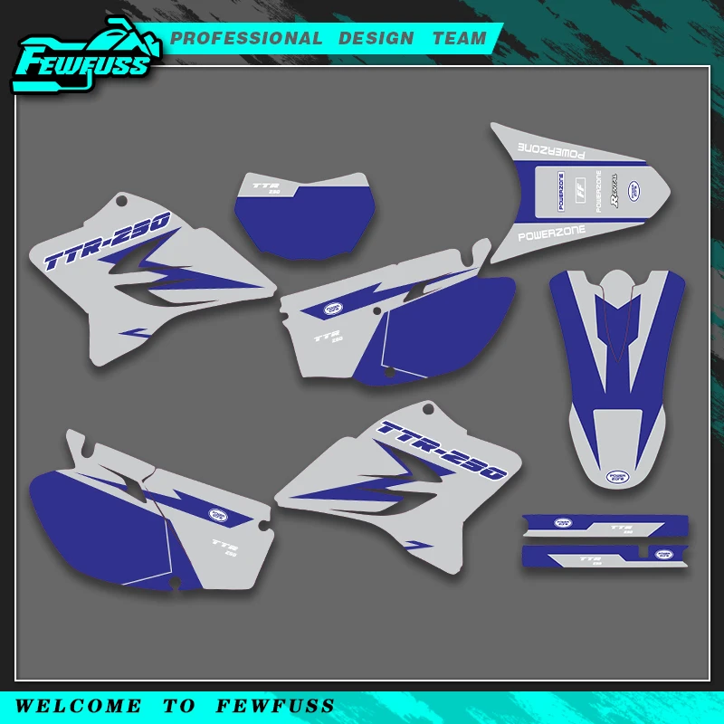 

Fewfuss для YAMAHA TTR 230 TTR230 2005-2023, полная мотоциклетная графика, наклейки, наборы наклеек, фон, номер, имя на заказ