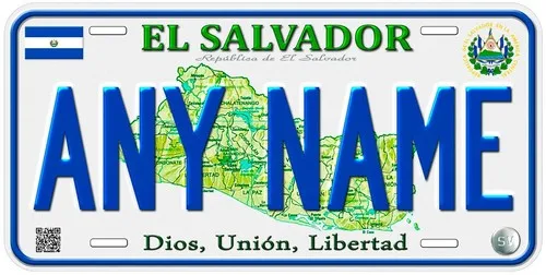 El Salvador Any Name Personalized Novelty Car License Plate Aluminum
