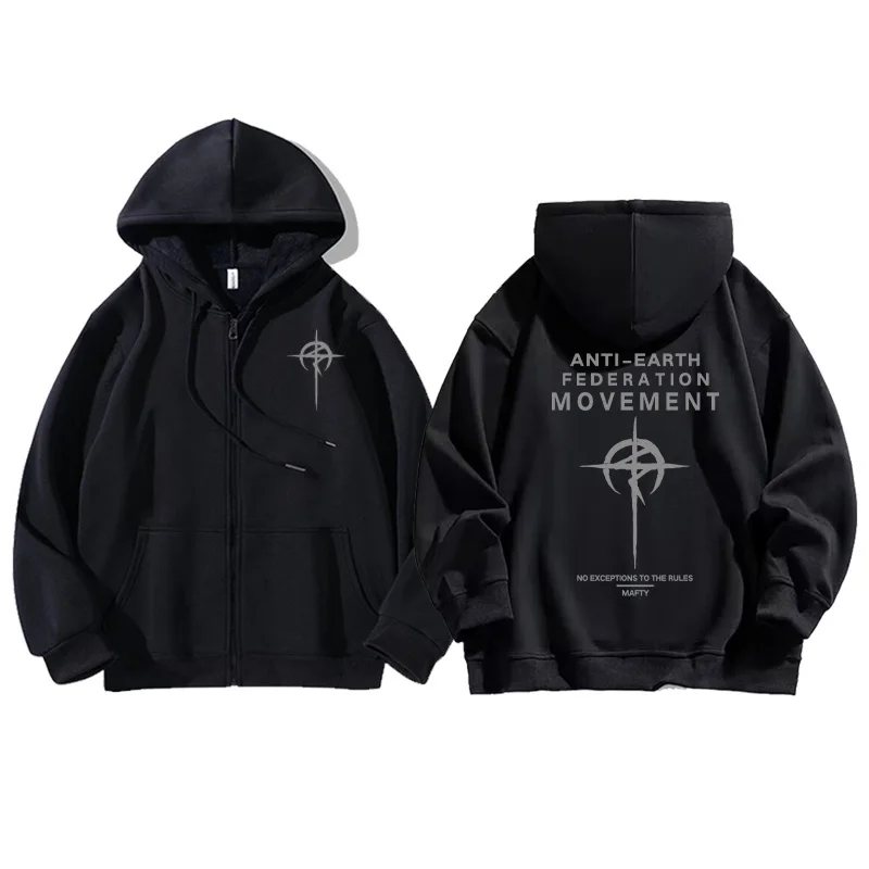 

Anime Zipper Hoodie Men's Loose Fit Autumn Winter Jaet Casual Youthful Sle Streetwear Brand Hip Hop Boy's Spring Fall