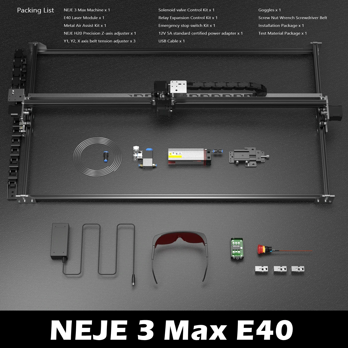 NEJE 3 Max E40/A40640 80W Laser Engraving Machine Desktop CNC Wood Laser Cutting Engraver DIY 3D Printer Router Mark Metal Tools