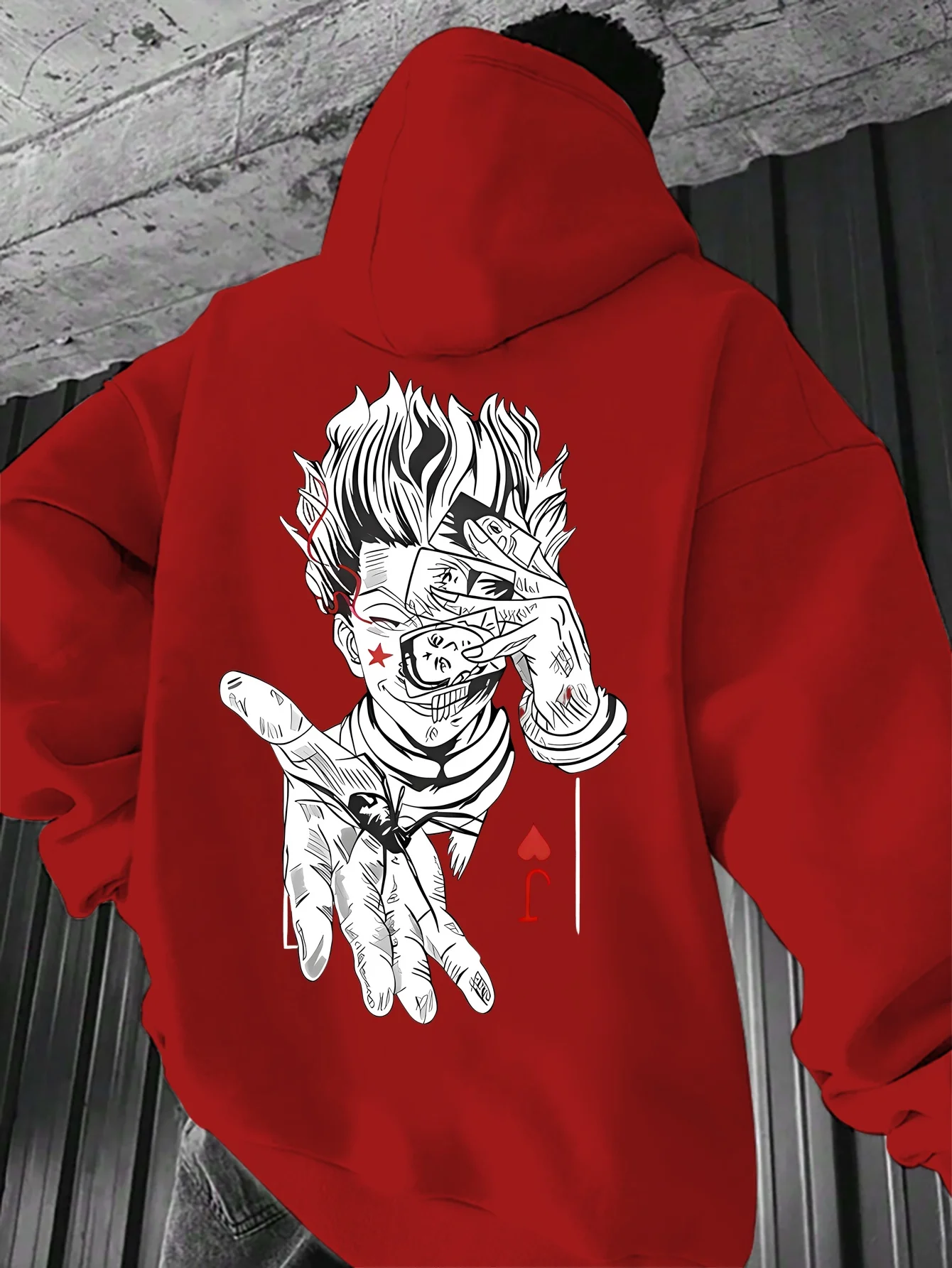 Herren Hunter X Hunter Anime-Hoodie mit Joker-Logo auf der Rückseite, Gothic-Street-Style, Herbst- und Winter-Pullover. – Detail 14