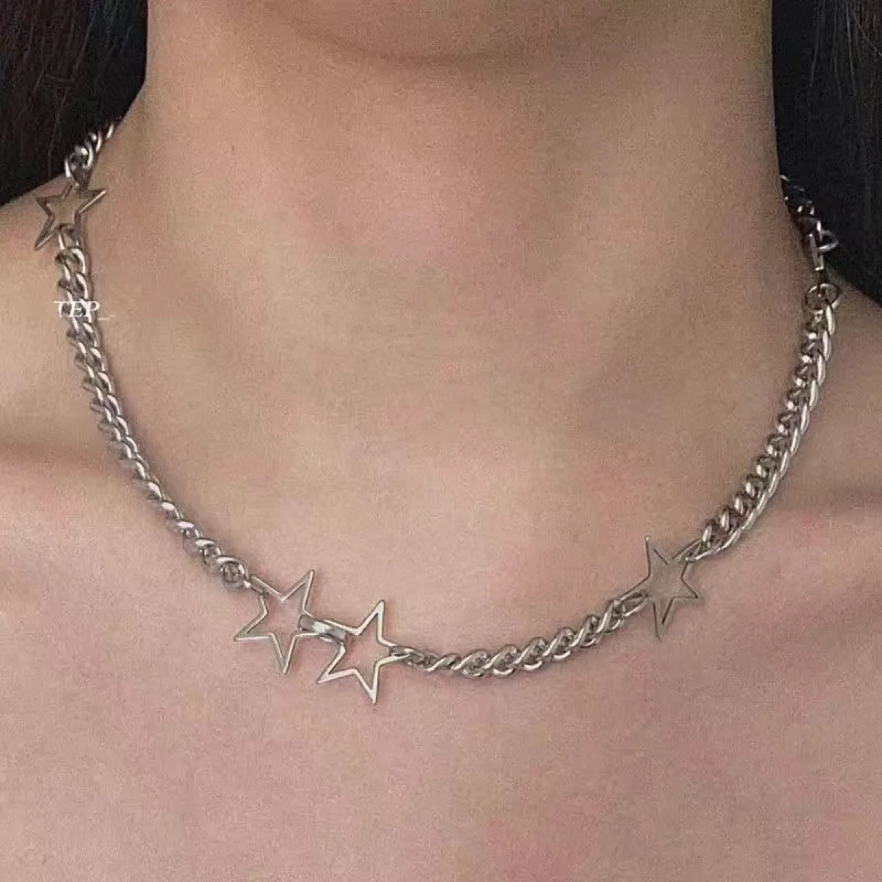 Hip Hop Star Cuban Necklace For Man Woman Punk Titanium Steel Clavicle Chain Choker Street Jewelry Kpop Accessories Wholesale image 2