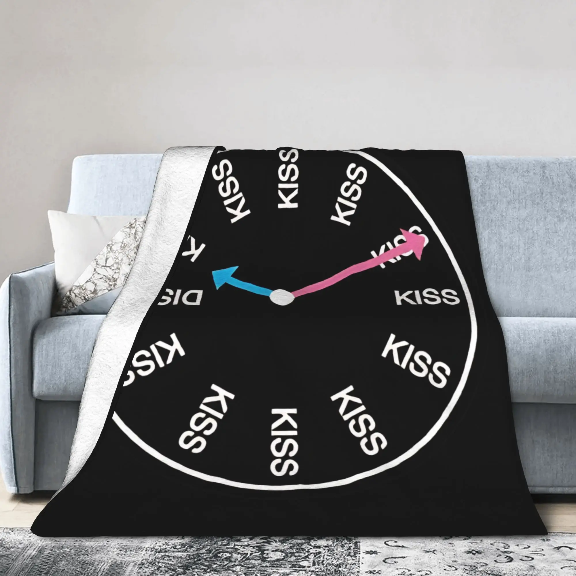 Kiss All The Time Disco Blankets Flannel Summer Air Conditioning Harrys Singer Styles Multi-function Throw Blankets Rug Piece