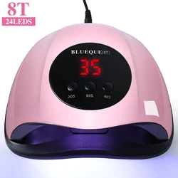 8T Professional UV Nail Art Dryer Light for Gel Nails Polish 24 Beads Fast Curing Gel Polish Lamp For Home Nail Salon