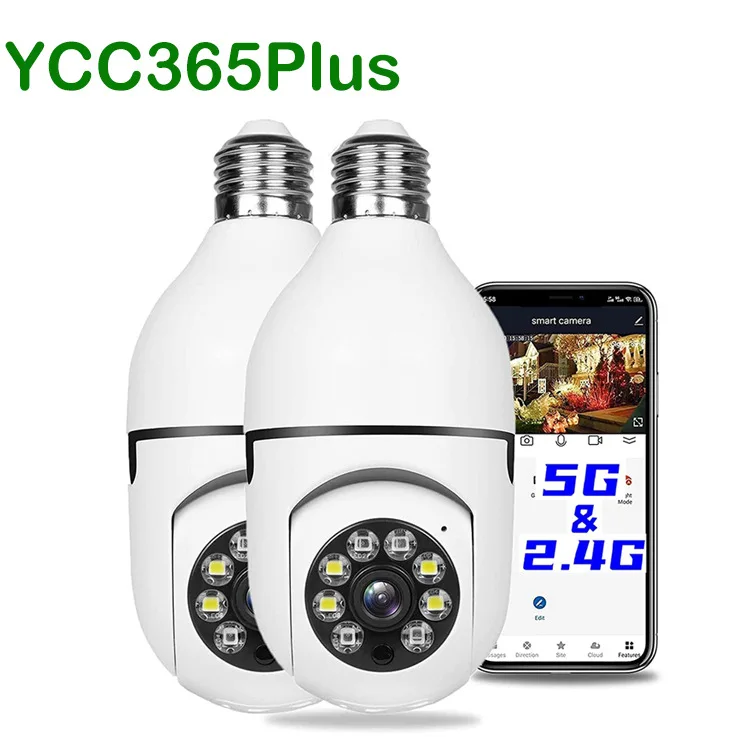 Yoosee-cámara IP domo de seguridad para el hogar, Monitor de bebé con visión nocturna IR, YCC365, Tuya, YiLot, v380, Carecam APP, 2MP, 1080P, E27