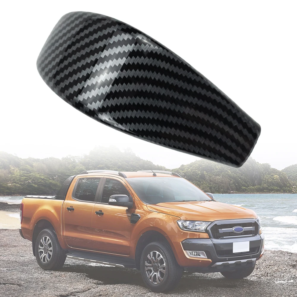 ABS Carbon Fiber Car Gear Head Shift Knob Cover Handball Trim Sticker for Ford Ranger 2015-2018