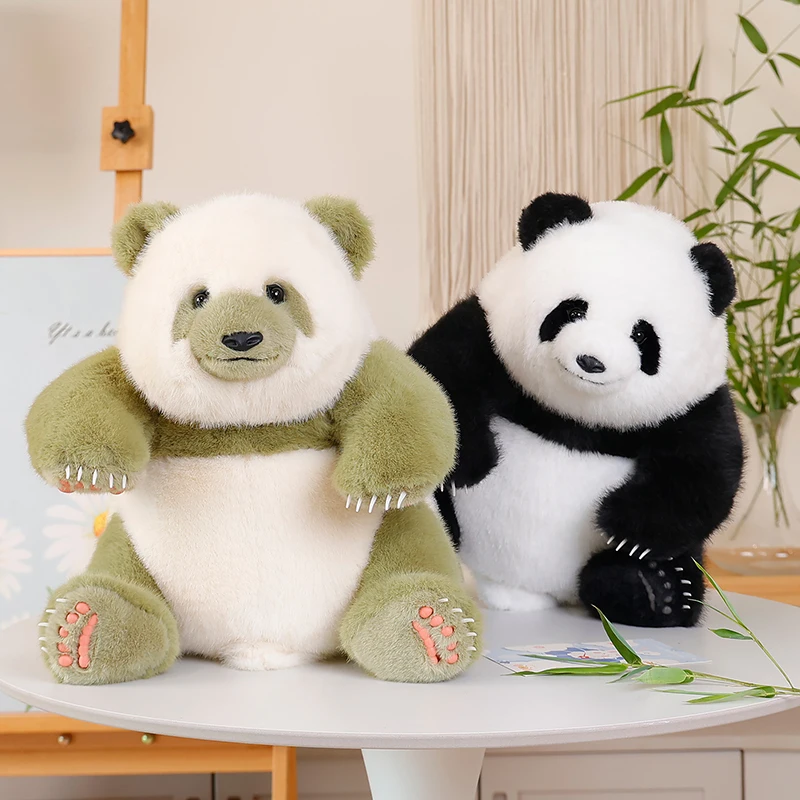 

35cm Kawaii Rare Green Giant Panda Plush Dolls Cartoon Stuffed Cute Animals Bears Babys Hug Pillow Appease Toys Gifts Room Decor