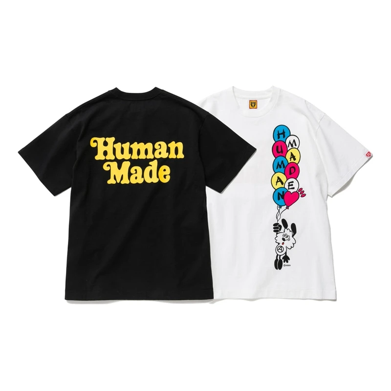 Camiseta Unissex Verdy Vick com Estampa de Balão e Letras, Manga Curta, Moda Jovem, Verão, Gola Redonda, Casual, Caimento Sol...
