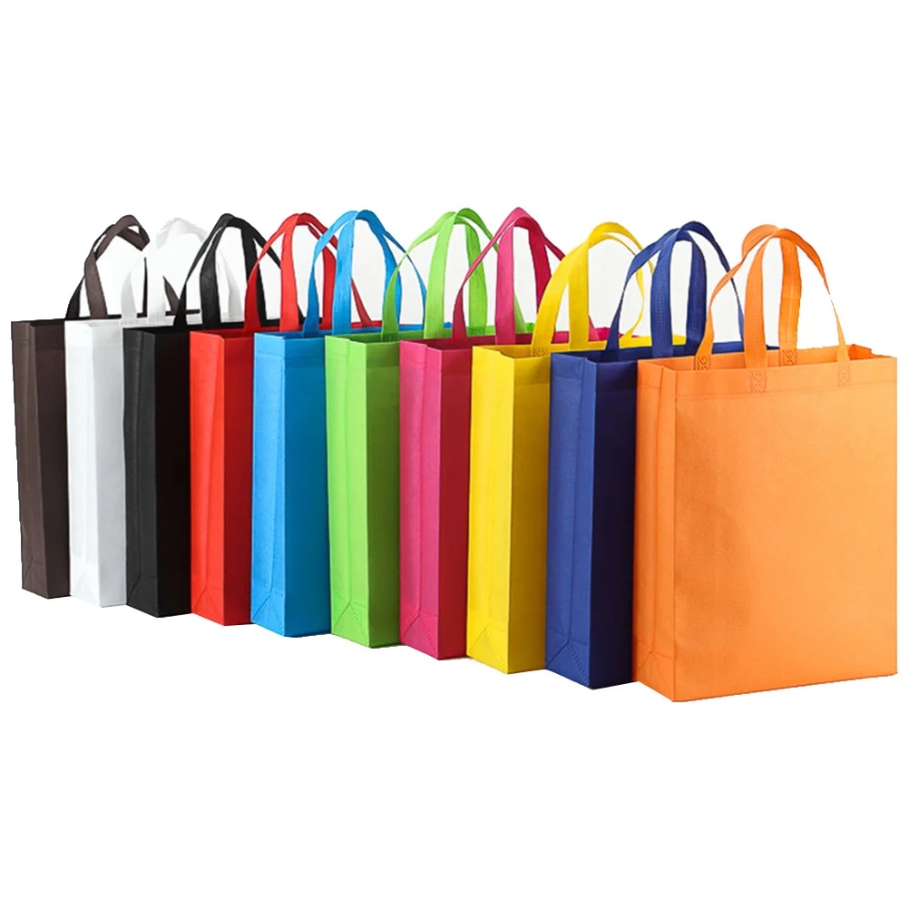 

30pcs Eco-Friendly Shopping Bags 10 Colors Reusable Non-Woven Tote Foldable Grocery Bag For Retail Storage Carry Organizer