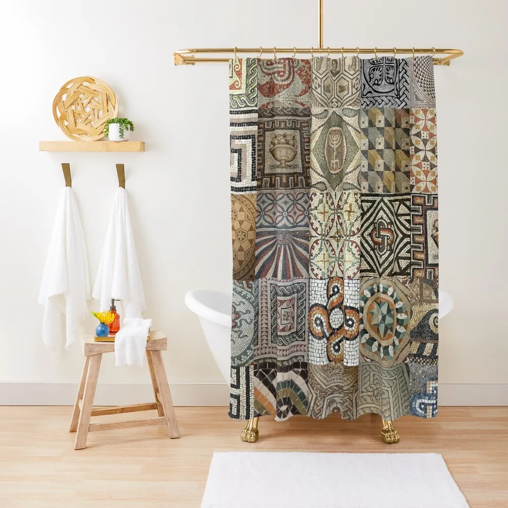 

Roman Mosaic Shower Curtain Shower Set Bathtub Cute Shower Bathroom And Products Curtain