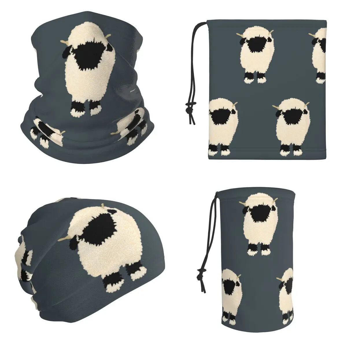 Black Nose Valais Sheep Bandana Neck Cover Printed Mask Scarf Running Headwear For Men Women Adult Windproof
