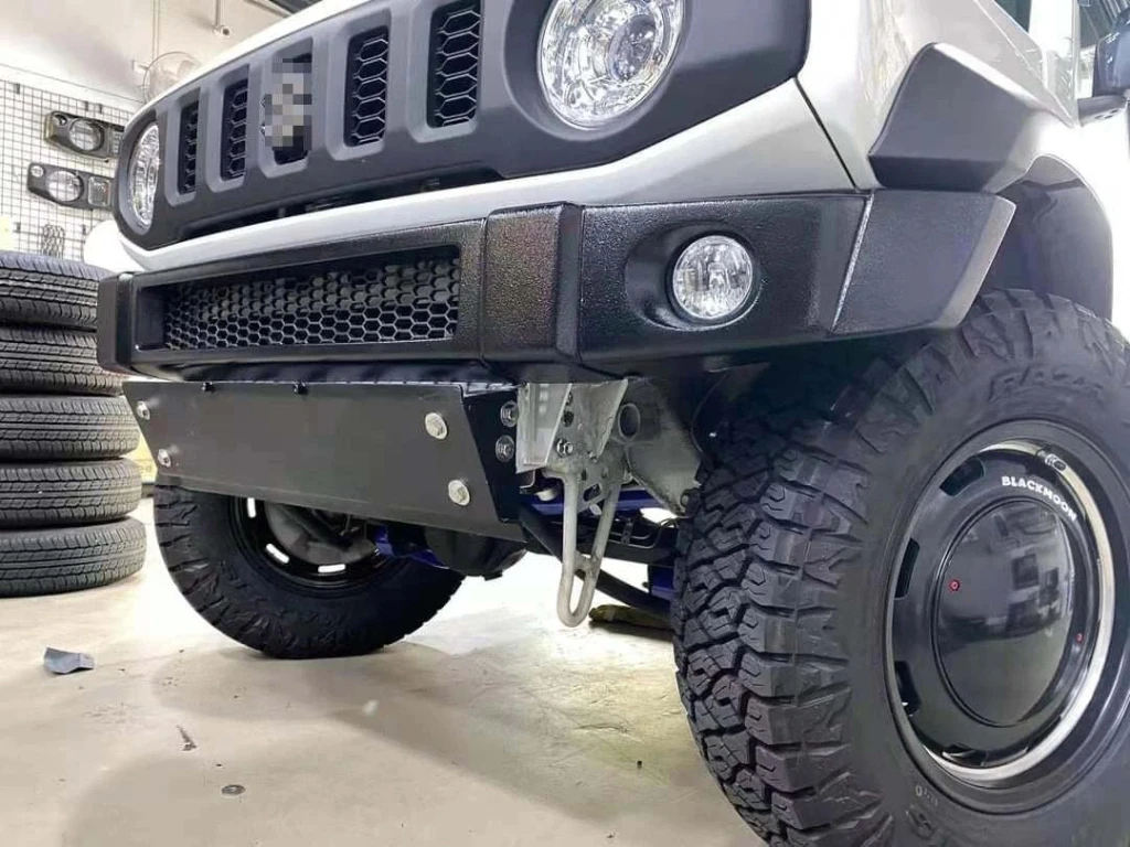 المصد الأمامي مع الحماية لسوزوكي جيمي JB64W JB74W 4 Gen 2018 + مجموعة المصد الأمامي للسيارة شبكة مصبغة اكسسوارات السيارات