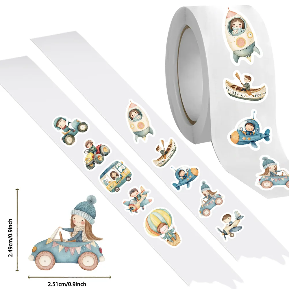 

500PCS Kawaii Cartoon Characters Stickers Roll Aesthetics Graffiti Design Decals DIY Notebook Laptop Skateboard Wate Bottle Toys