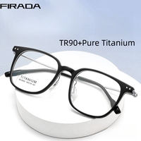 FIRADA Fashion Comfortable Glasses Retro Square Titanium Business Eyeglasses Optical Prescription Eyewear Frame Men Women BV3005