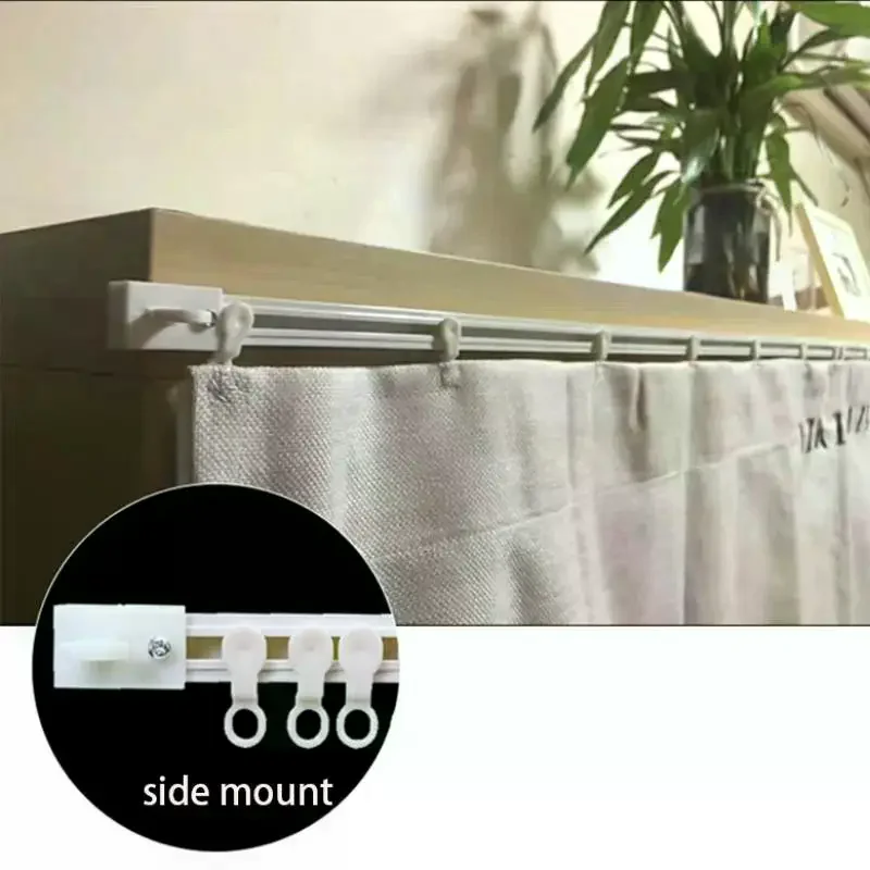 مسار منزلق ستارة ذاتية اللصق بدون ثقب مسار نانو صامت مثبت على الجانب ملحقات ديكور نافذة المنزل #5