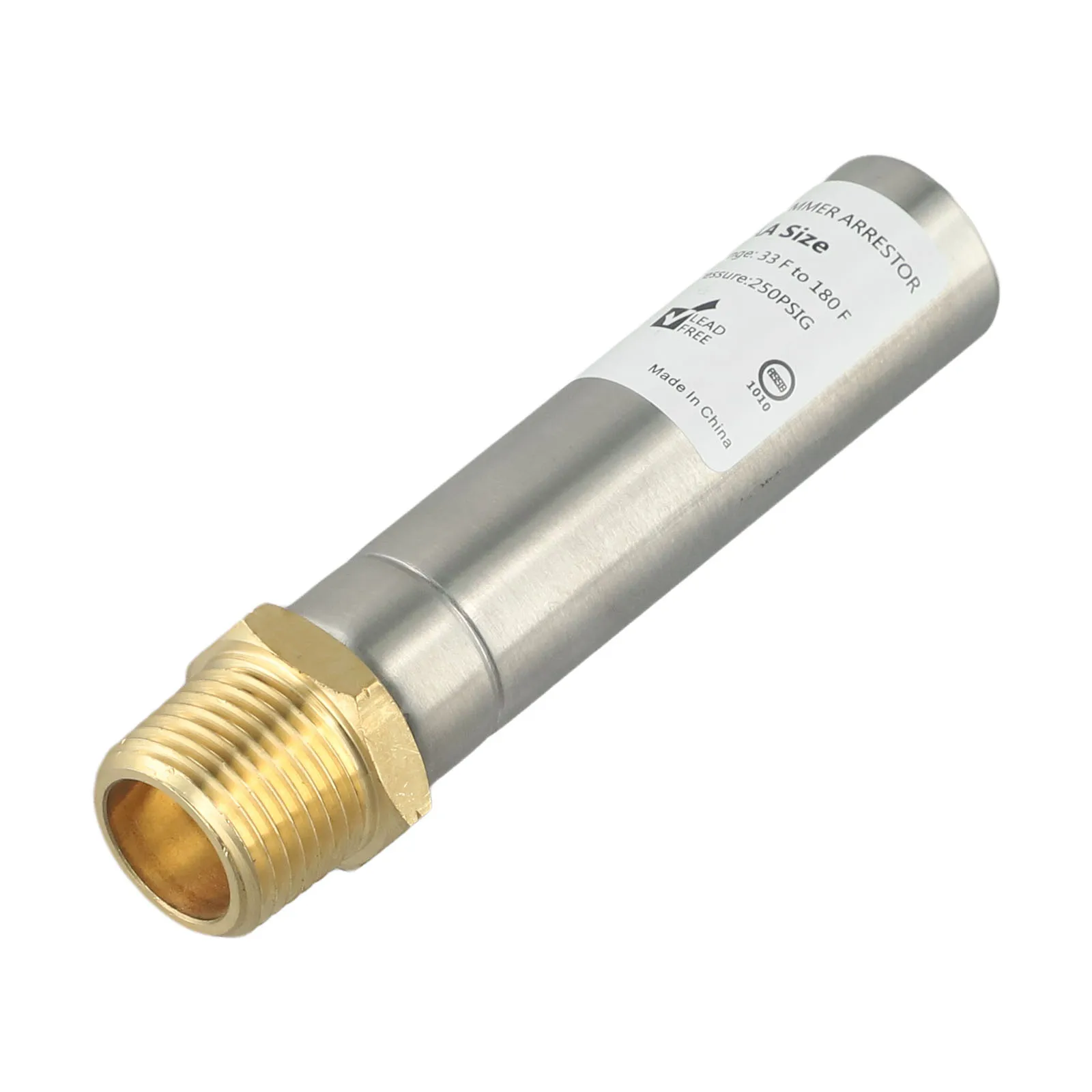 Stainless Steel Water Hammer Arrestor 1/2 Inch NPT Thread For Washing Machine Supply Valve And Laundry Pipe Noise Reduction
