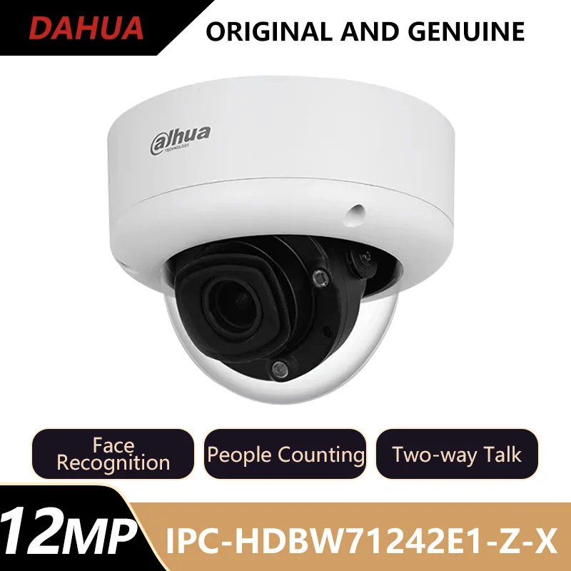 

Dahua 12MP IR Dome IP Camera Face Detection People Counting Two-way Talk WDR PoE IP67 Security Protection IPC-HDBW71242E1-Z-X