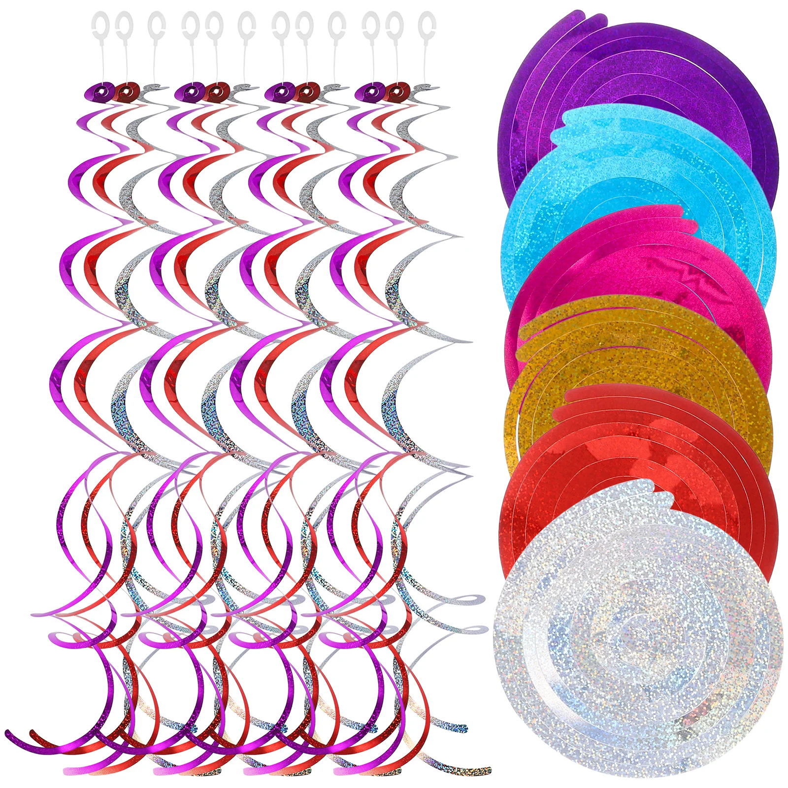 

5Sets Hanging Swirl Decorations Shiny Mixed Ceiling Decor for Birthday Wedding Christmas Party Supplies