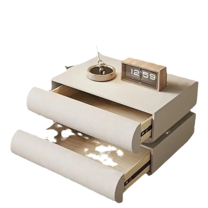 

Bedroom, cream wind, white, bedside table, leather, minimalist, bedroom, solid wood, bedside