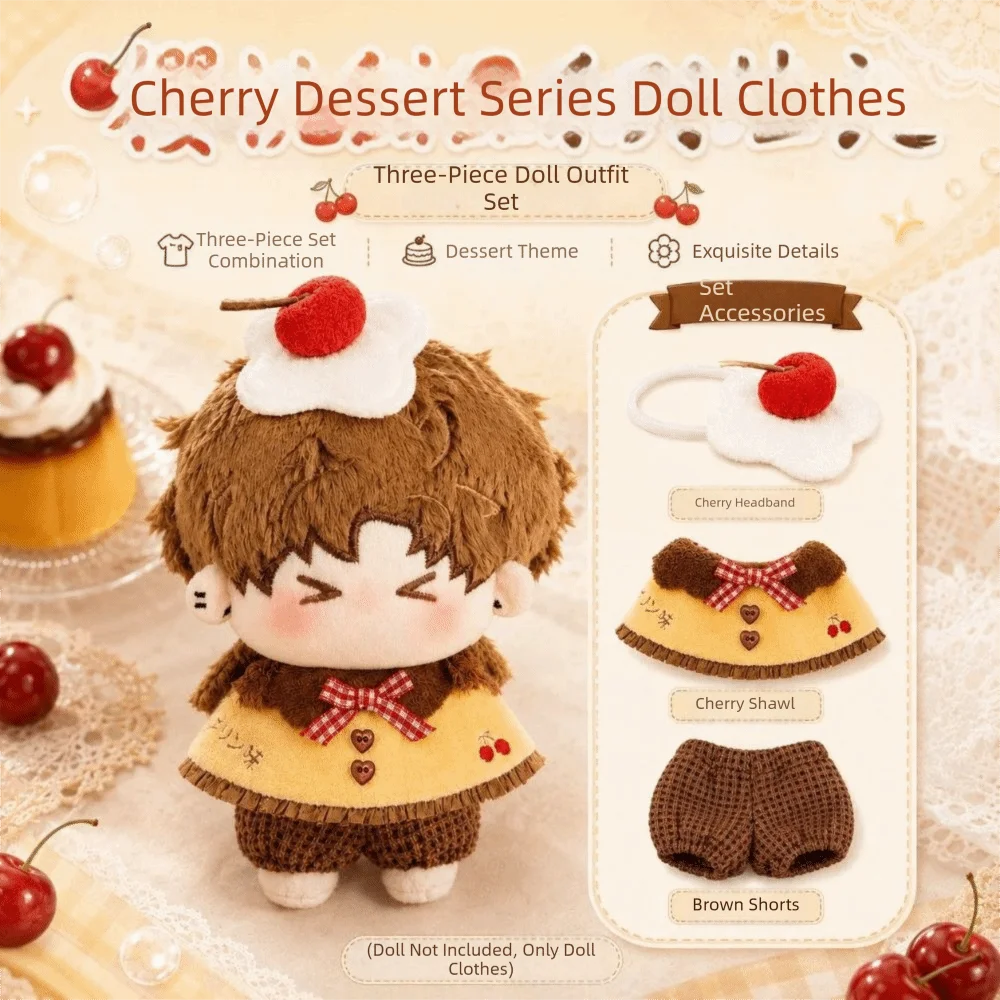 Pudding Series Cotton Doll Clothes Strawberry Caramel 10cm Doll Clothes Honeydew Change Dressing Doll Cloak Stuffed Doll