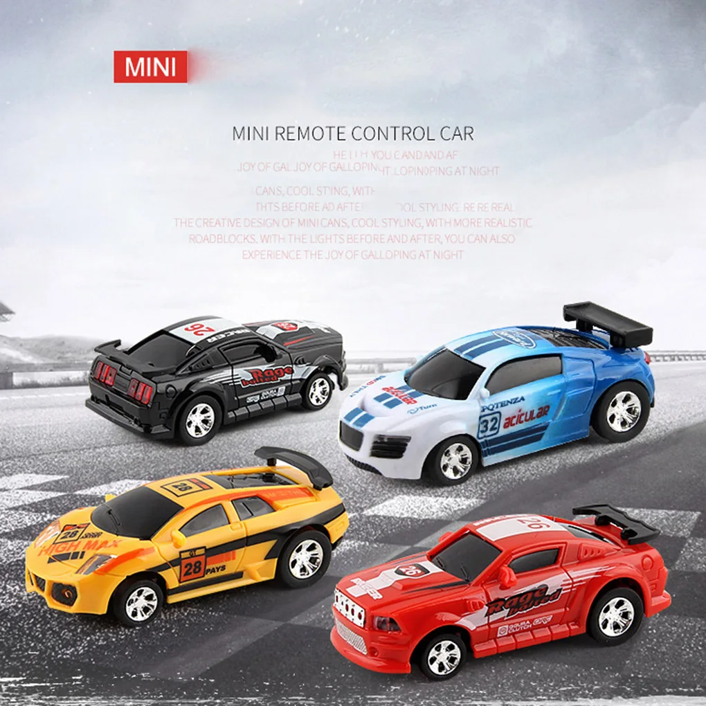 Mini Can RC Car Vehicle Radio Remote Control Micro Racing Car 4 Frequencies for Boys Kids Gifts