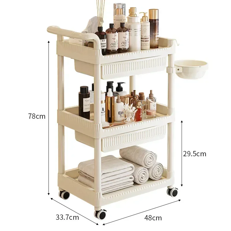 Cosmetics Trolley Portable Aesthetics Esthetician Organizer Cart with Wheels Beauty Room Wagon Salon Moving Carrinho Bar