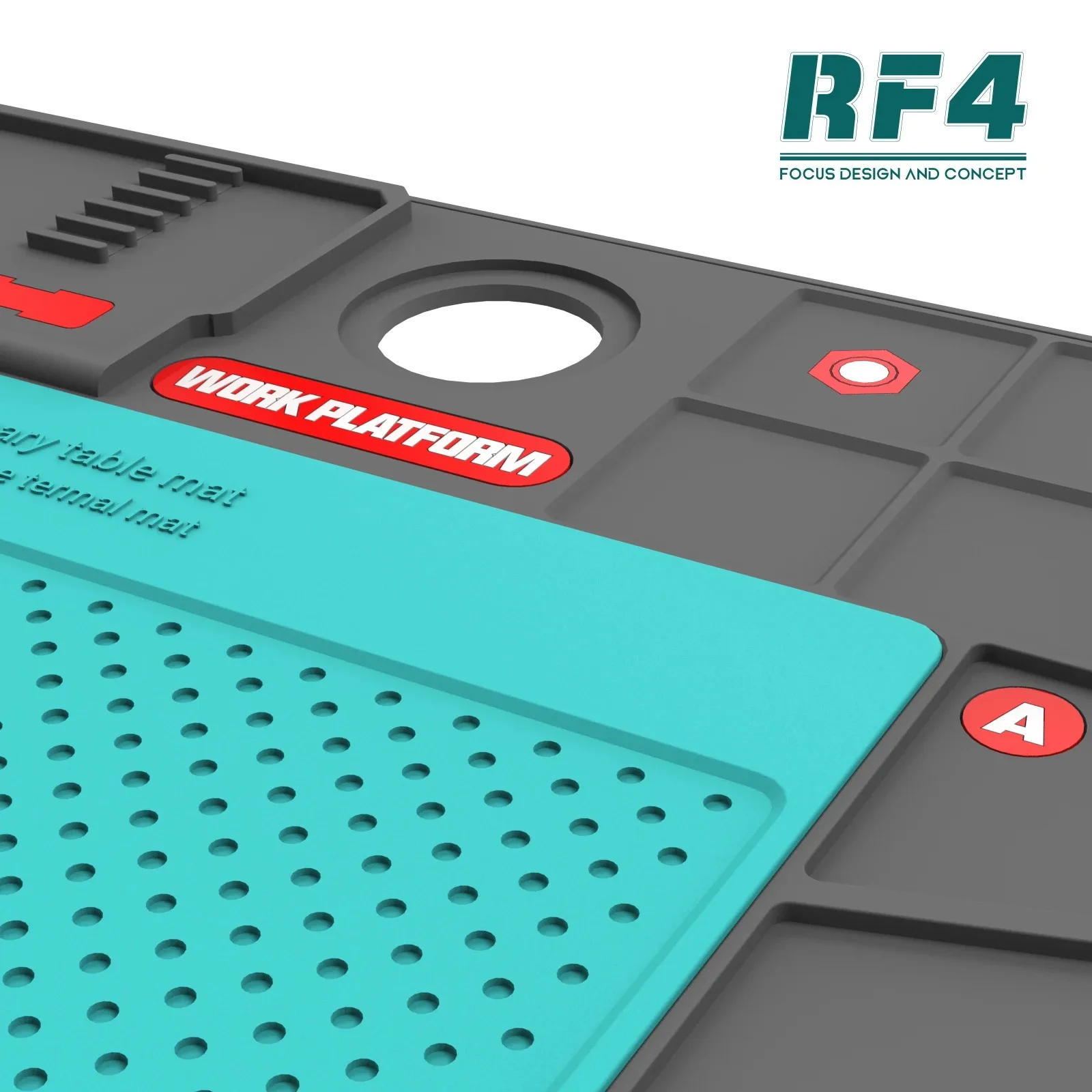 RF4 RF-PO2 Antistatic Silicone Soldering Mat Heat-resistant 260x380MM BGA Electronic Repair Mat Microscope Maintenance Platform