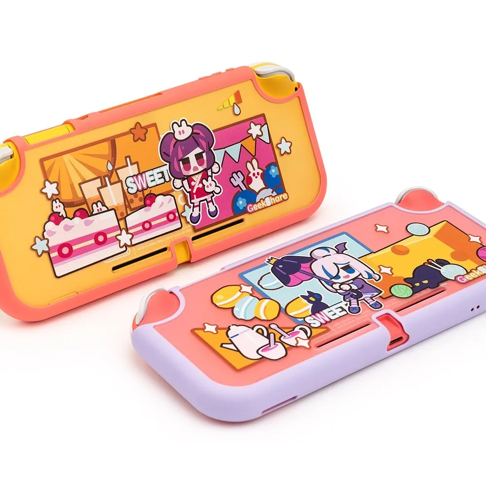 GeekShare Nintend Công Tắc Lite Bảo Vệ TPU Ốp Lưng Hoạt Hình Ngọt Quàng Nam Trà Lưng Girp Full Cover Nintendo Switch Lite Vỏ Mềm Mại