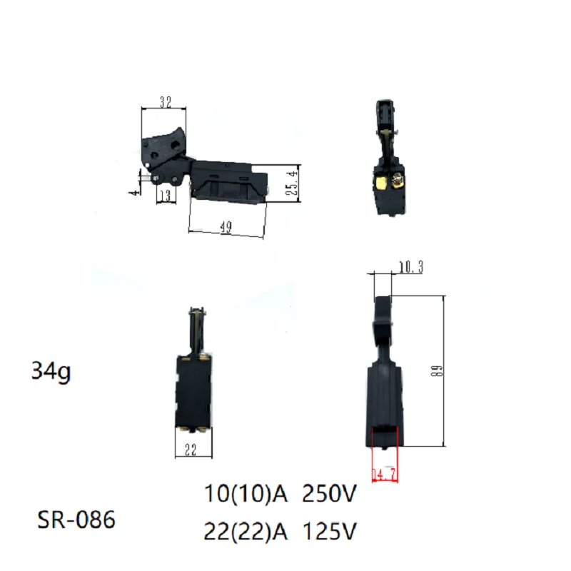 Alumínio Sawing Machine Switch, adequado para Delta 255, Sr-086