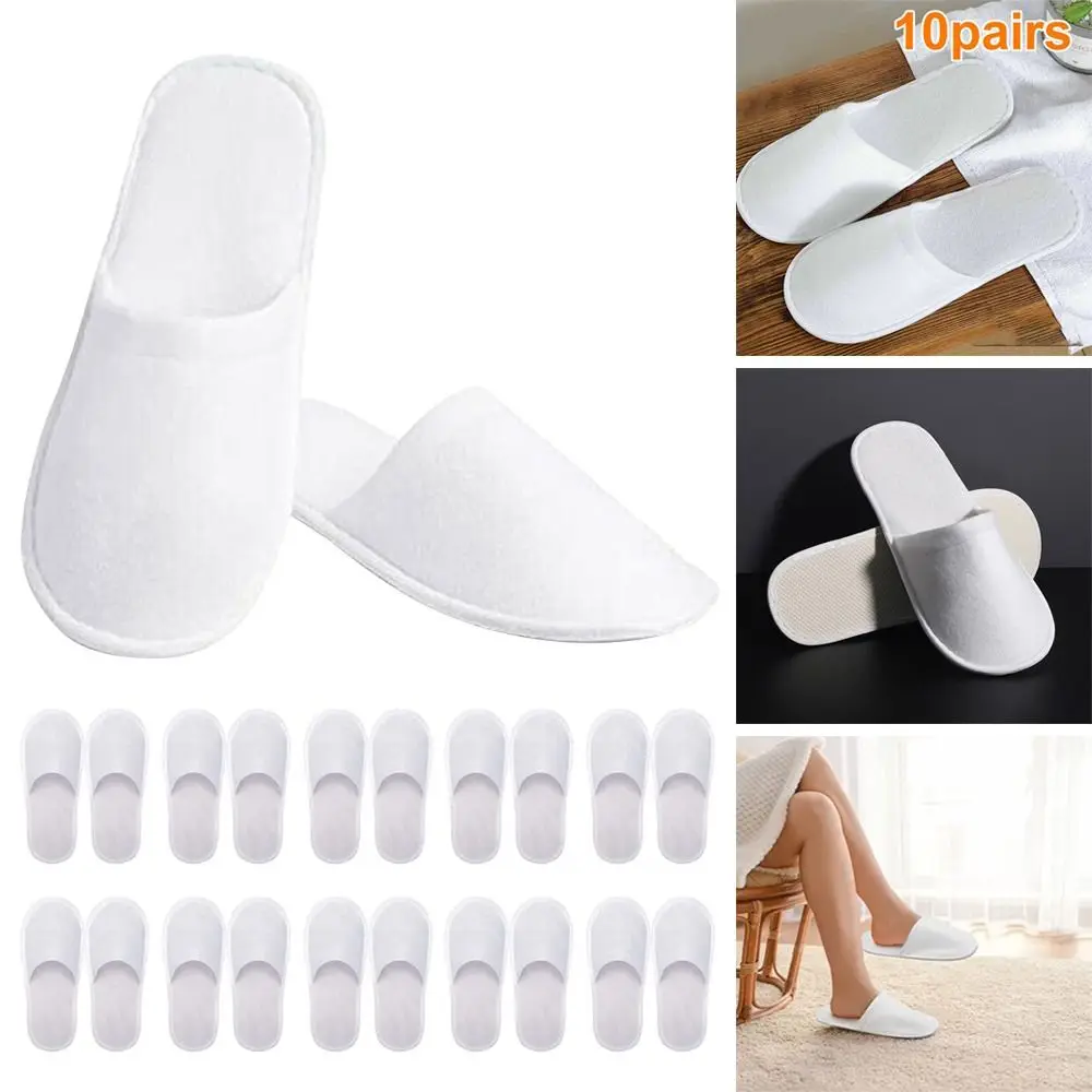 10 Pair Shower Bath Washroom Closed Toe Non-Slip Hotel Slippers Disposable Slipper Bathroom Set Spa Slippers