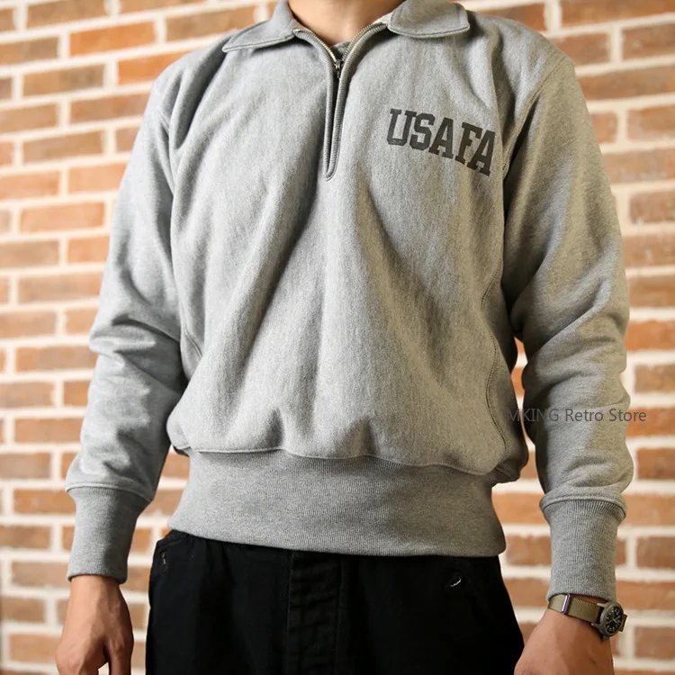 

Non Stock Men's 500G Thickened Turtleneck Sweater USAFA Vintage Sweatshirt