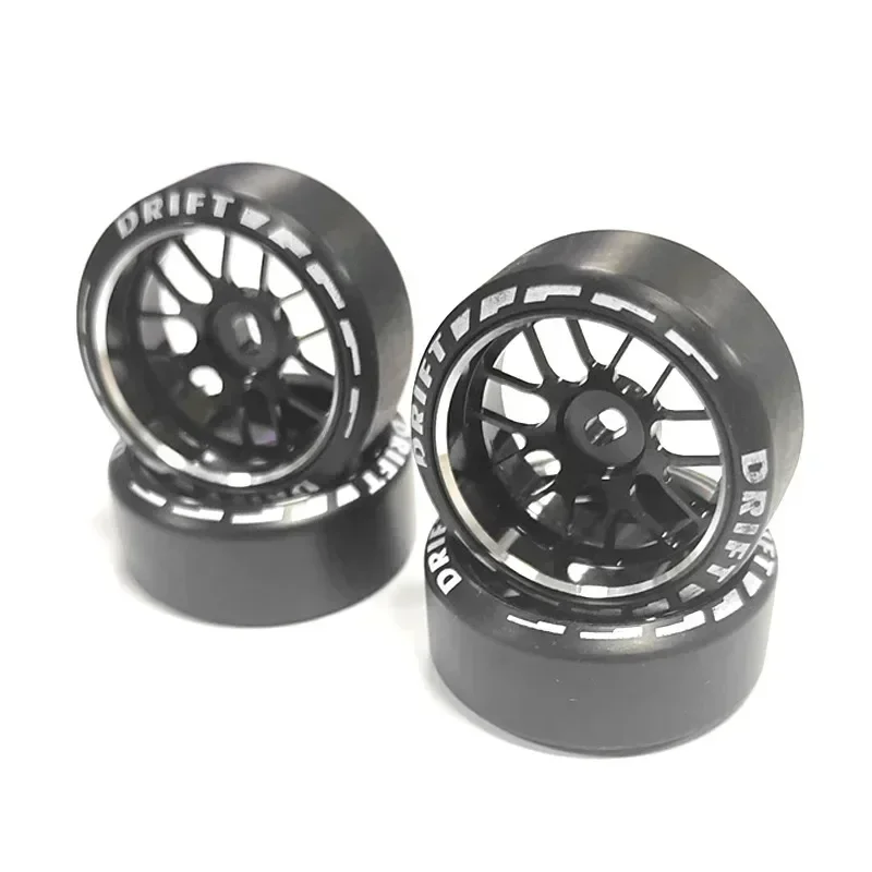 

4pcs/set alloy rc wheel rim+ drift tire for 1/28 Wltoys K969 K989 P929 kyosho rally model car upgraded part