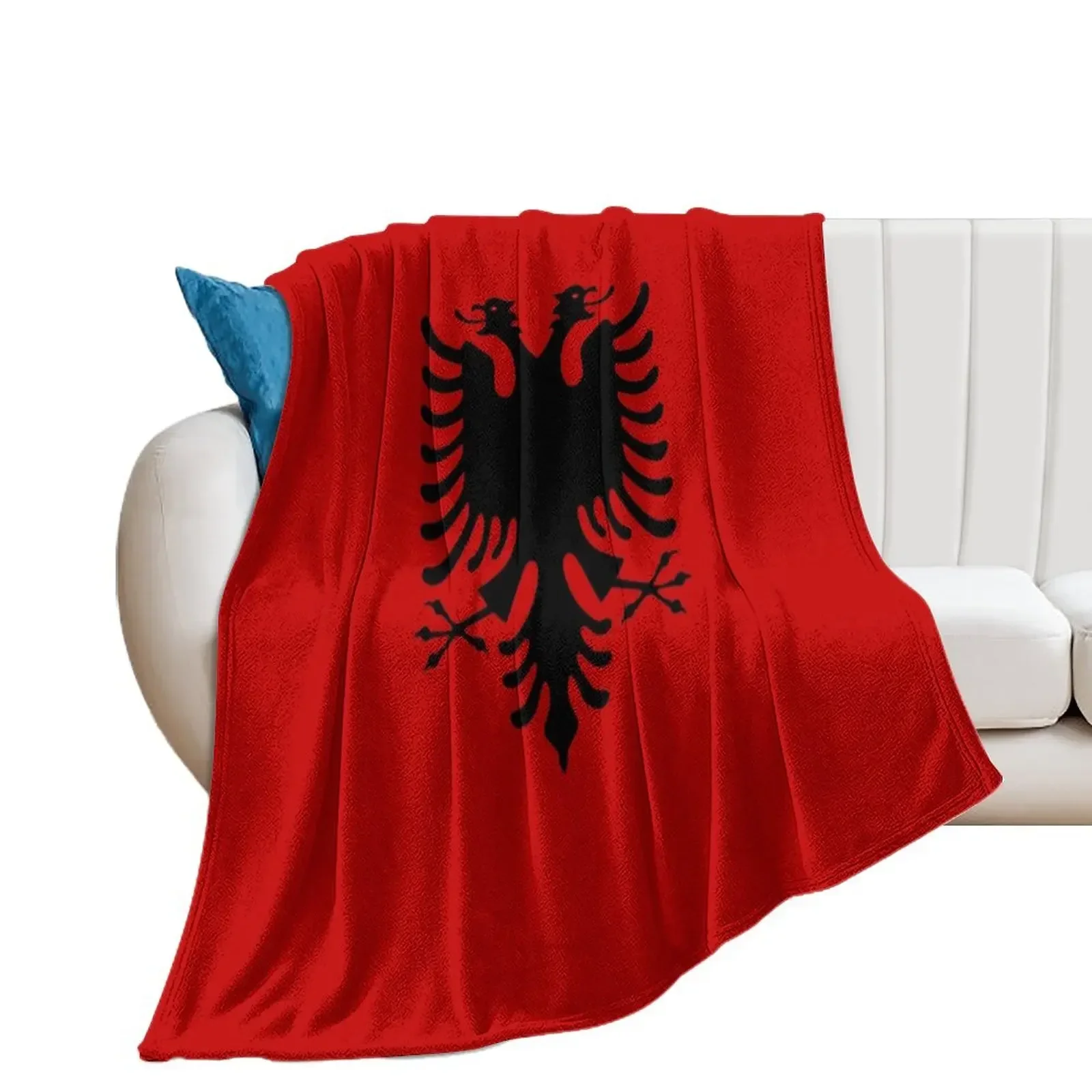 Albanian Eagle Red Eyes Throw Blanket Beautifuls Hair decorative Blankets