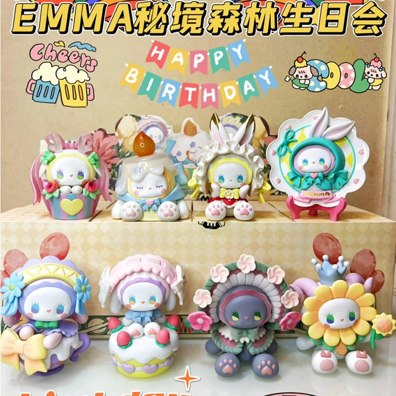 EMMA Secret Forest Birthday Candle Blind Box Cute Emma Action Figure Mystery Box Surprise Bag Desk Decor Ornament Model Gift Toy