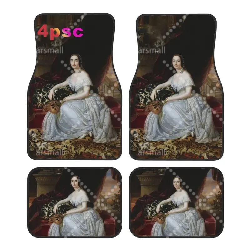 Empress Elisabeth of Austria Car Floor Mats of 4 Pieces Crystal Velvet Carpets Rugs  Universal Car Front Rear Carpets Foot Mats