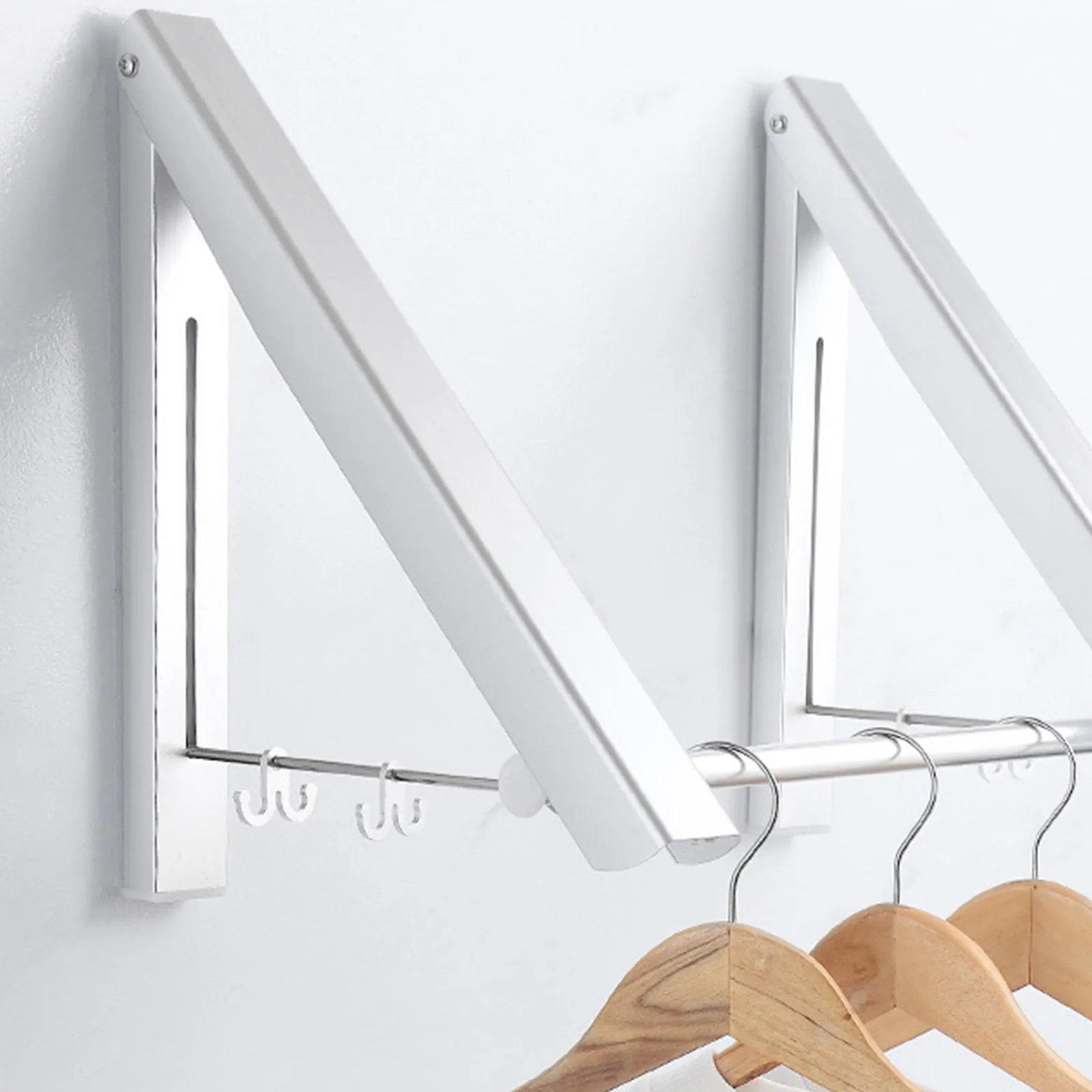 Wall Mounted Folding Clothes Drying Rack – Retractable, Space Saving, Wear Resistant Laundry Organizer for Home